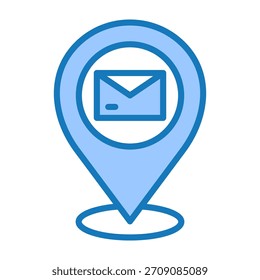 Ícone de correio azul Dualtone Design Vetor Ilustração