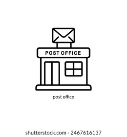 Post office icon from delivery and logistic collection. Thin linear post office, office, post outline icon isolated on white background. Line vector post office sign, symbol for web and mobile