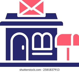 Post Office Icon Fill Vector Illustration