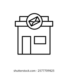 Post office icon Flat simple outline