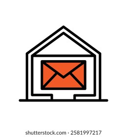 Post Office icon Flat vector set outline