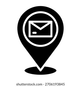 Ilustração de vetor de design de glifo de ícone de correio