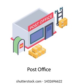 
Post office icon in isometric design.
