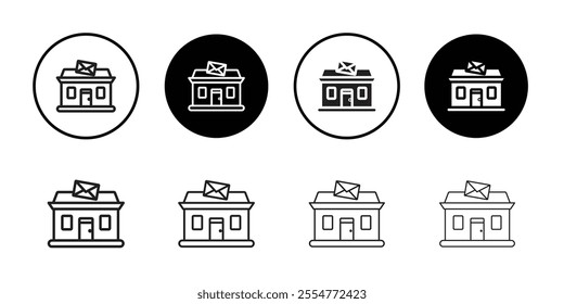 Post office icon Line Art Logo set
