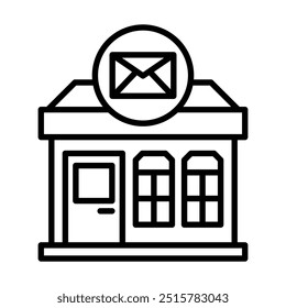 Ilustração de vetor de linha de ícone do Post Office