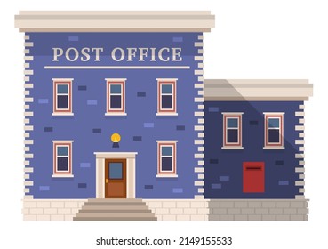 Post office icon. Old city building facade