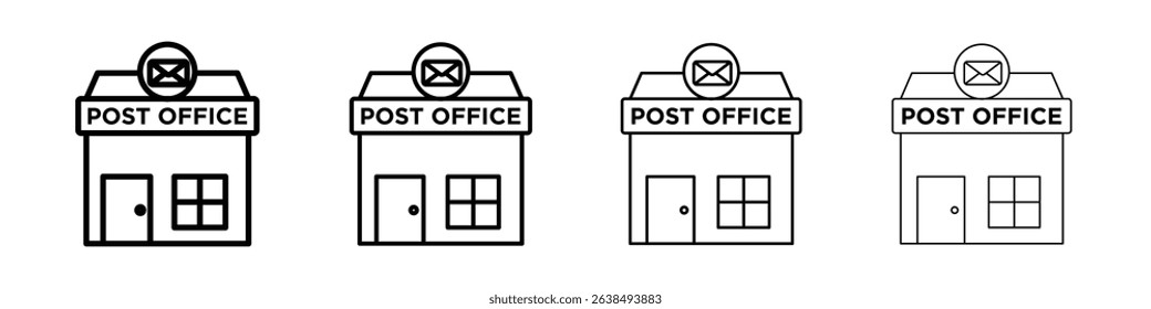 Post office icon Outline sign symbol set