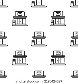 post office icon pattern. Seamless post office pattern on white background.