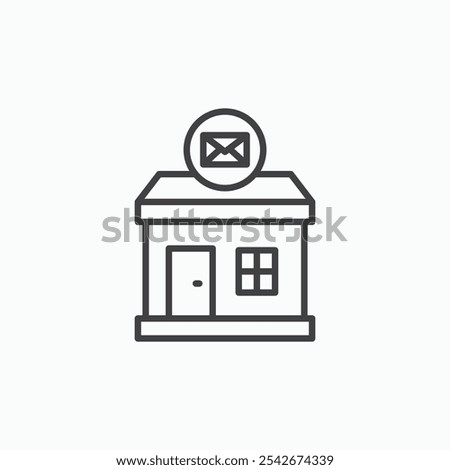 Post office icon set in black color