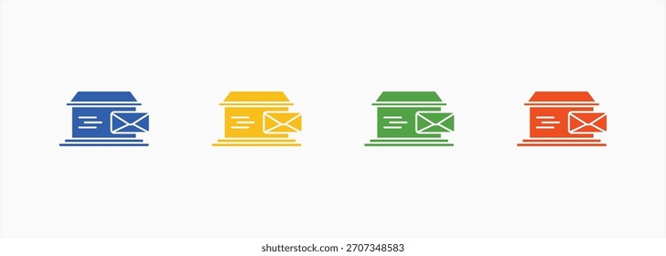 Post Office Icon Set Color Multiple Style Collection Element For Design