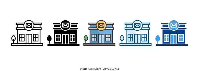Post Office Icon Set Multiple Style Collection