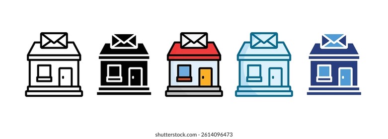 Post Office Icon Set Multiple Style Collection
