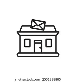 Post office icon Simple thin outline