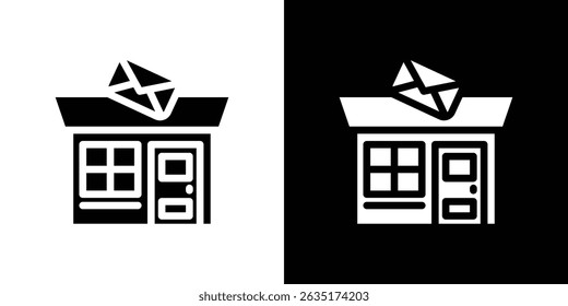 Post office icon in solid flat trendy design style.