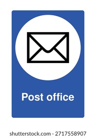 Post Office Icon with Stylized Mailbox and Envelope Symbol for Postal Services – High Quality Vectorial Stock Image