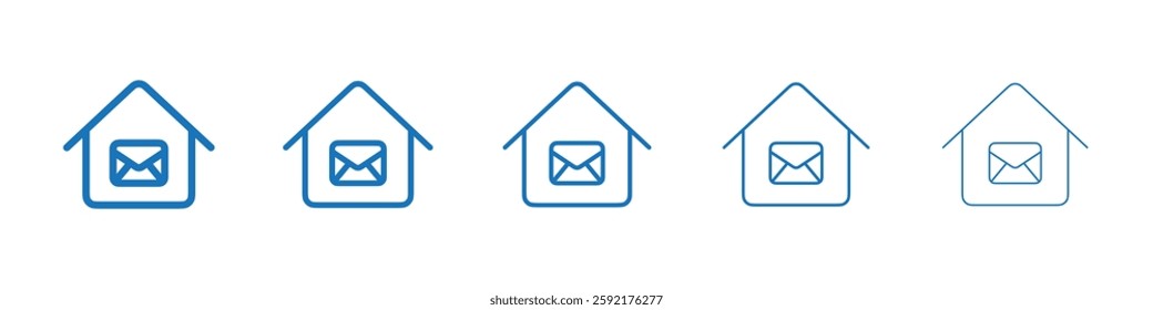 Post office icon Symbol collection thin outline set
