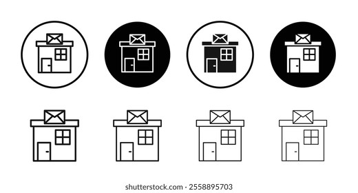 Post office icon Symbol mark in filled style