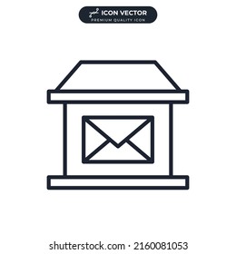 plantilla de símbolo de icono de oficina de correos para el logotipo de colección de diseño gráfico y web ilustración vectorial