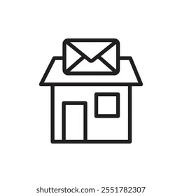 Post office icon Thin isolated logo