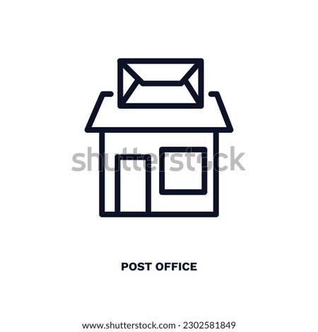 post office icon. Thin line post office icon from delivery and logistics collection. Outline vector isolated on white background. Editable post office symbol can be used web and mobile