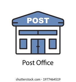 Post Office Icon. Two Tone Line Colored Design. Editable Stroke. Design Template Vector