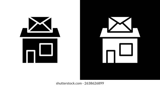 Post office icon Vector in flat style. Collection silhouettes