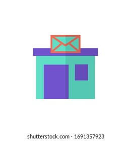 post office icon vector illustration. post office icon flat style design