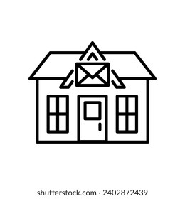 Post office icon vector illustration. Postal center on isolated background. Letter sign concept.