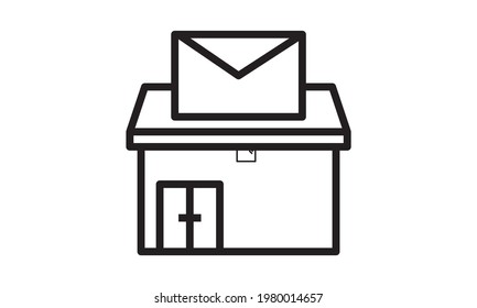 Post office icon vector sign and symbol isolated on white background, Post office logo concept
