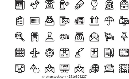 Post office icons High-Quality Vector Icons Collection with Editable Stroke. Ideal for Professional and Creative Projects.