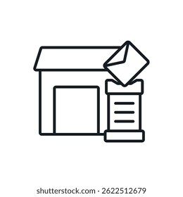 post office icons isolated on White Background. Flat style design