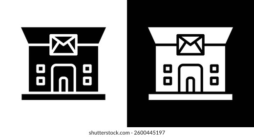 Post office icons vectors set in solid style.