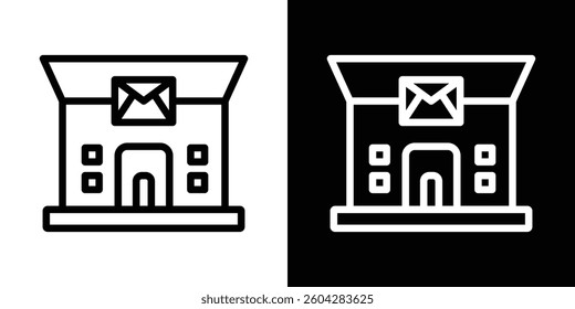 Post office icons vectors set in stroke line style.