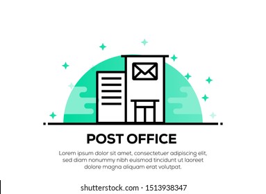 POST OFFICE AND ILLUSTRATION ICON CONCEPT
