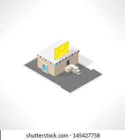 Post office. Isometric building.
