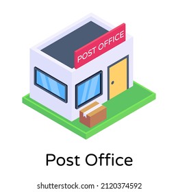Post office isometric trendy design icon  

