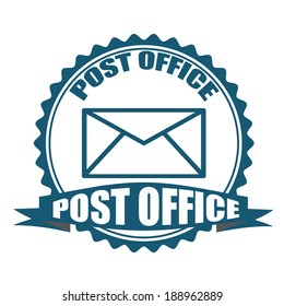 post office label stamp with on vector illustration