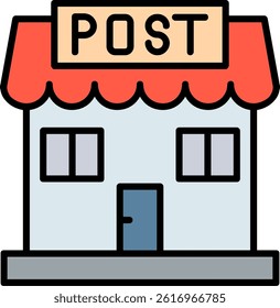 Post Office Line Filled Vector Icon Design