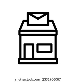 post office line icon illustration vector graphic. Simple element illustration vector graphic, suitable for app, websites, and presentations isolated on white background