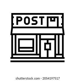 post office line icon vector. post office sign. isolated contour symbol black illustration