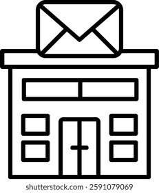 Post Office Line Vector Icon Design