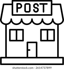 Post Office Line Vector Icon Design