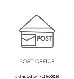 Post office linear icon. Modern outline Post office logo concept on white background from Delivery and logistics collection. Suitable for use on web apps, mobile apps and print media.