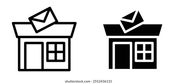 Post office liner icon vector set.