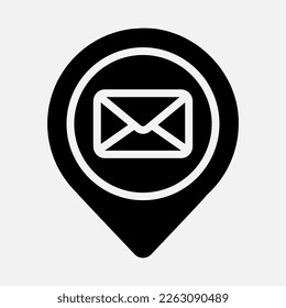 Post office location icon in solid style, use for website mobile app presentation