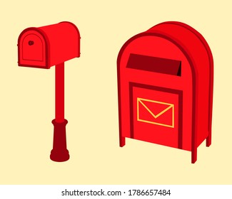 Oficina de correos y buzón de correo para poner cartas delante de la tarjeta de la casa