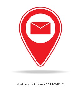post office map pin icon. Element of warning navigation pin icon for mobile concept and web apps. Detailed post office map pin icon can be used for web and mobile on white background
