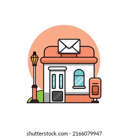 Post Office mascot character logo design vector illustration