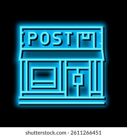 post office neon light sign vector. post office illustration