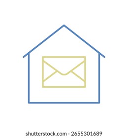 Icono de oficina de correos en esquema
